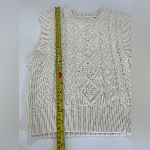 WILFRED Cream Cable Knit Sweater Vest Merino Wool/ Cotton Blend XS - Picture 10 of 10